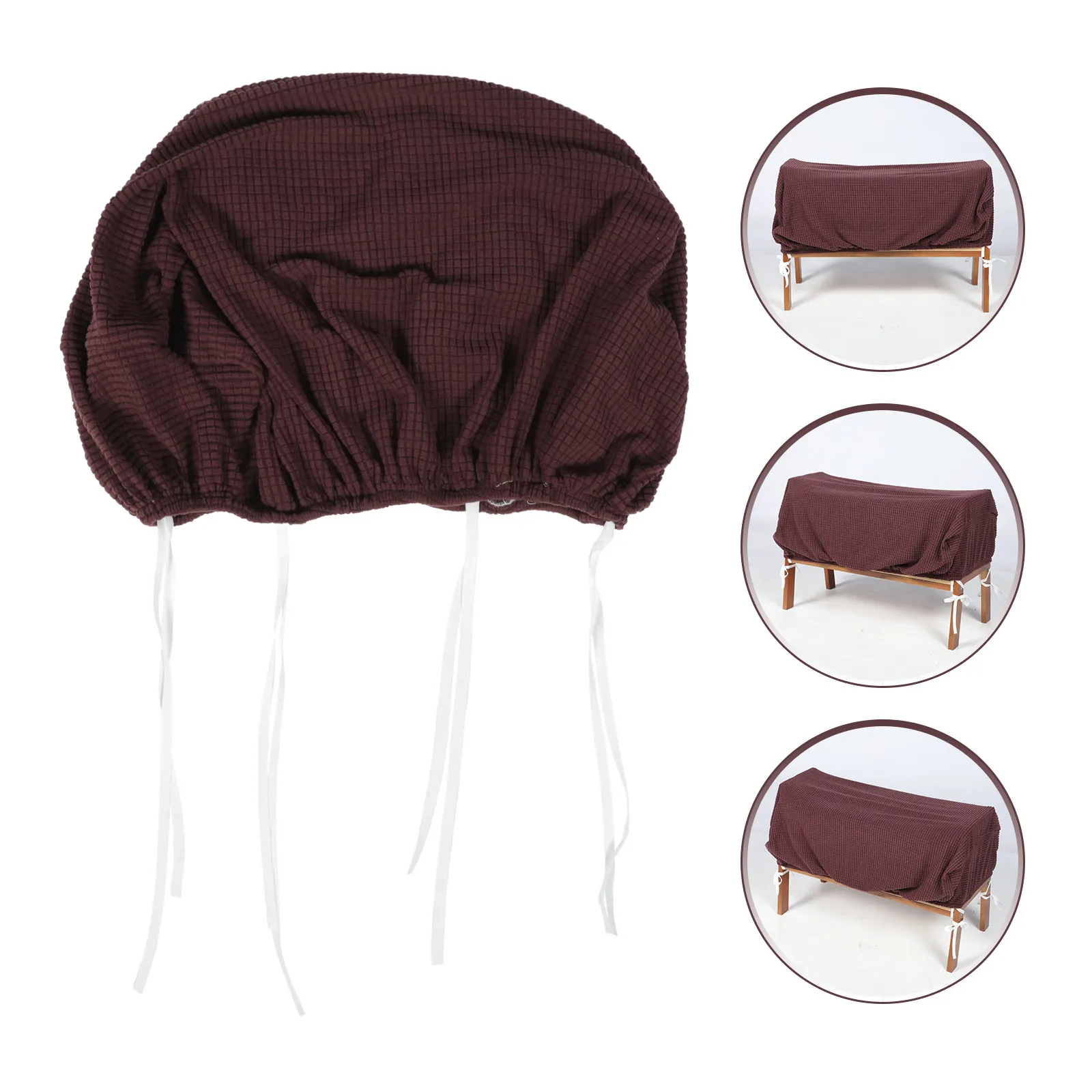 Stretch Piano Bench Cover Premium Polyester Dining Bench Protector Elegant Plain Design Fits Most Benches Home Office Hotel Mall