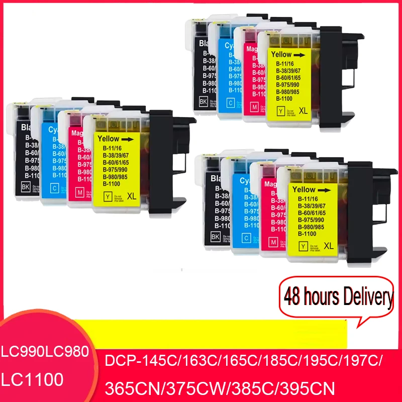 

3sets LC990 LC980 LC1100 Ink cartridge Compatible For Brother DCP-145C 163C 165C 185C 195C 197C 365CN 375CW/385C/395CN Printer