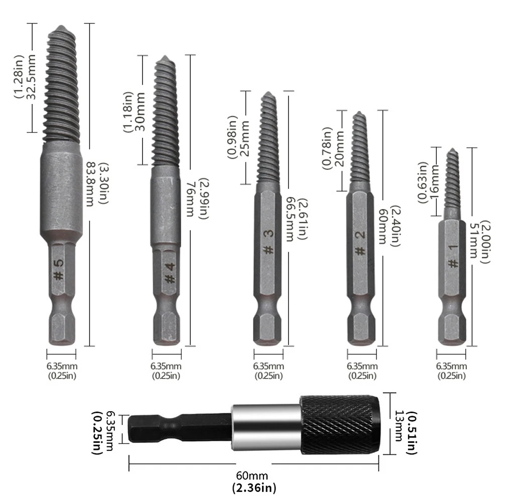 Impact Bolt & Nut Remover Set Disassemble Screw and Bolt Extractor Socket for Removing Damaged /Rusted Bolt Remover Tool