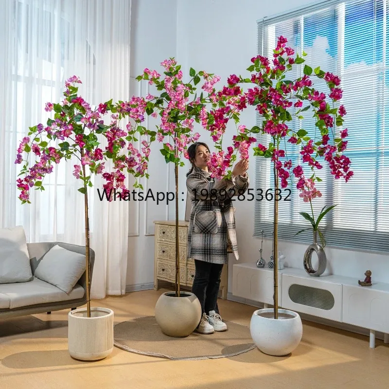 D20 AB Simulated Plant Triangle Plum Floor-to-ceiling Potted Plant Large Fake Tree Advanced Bionic Green Plant Ornament