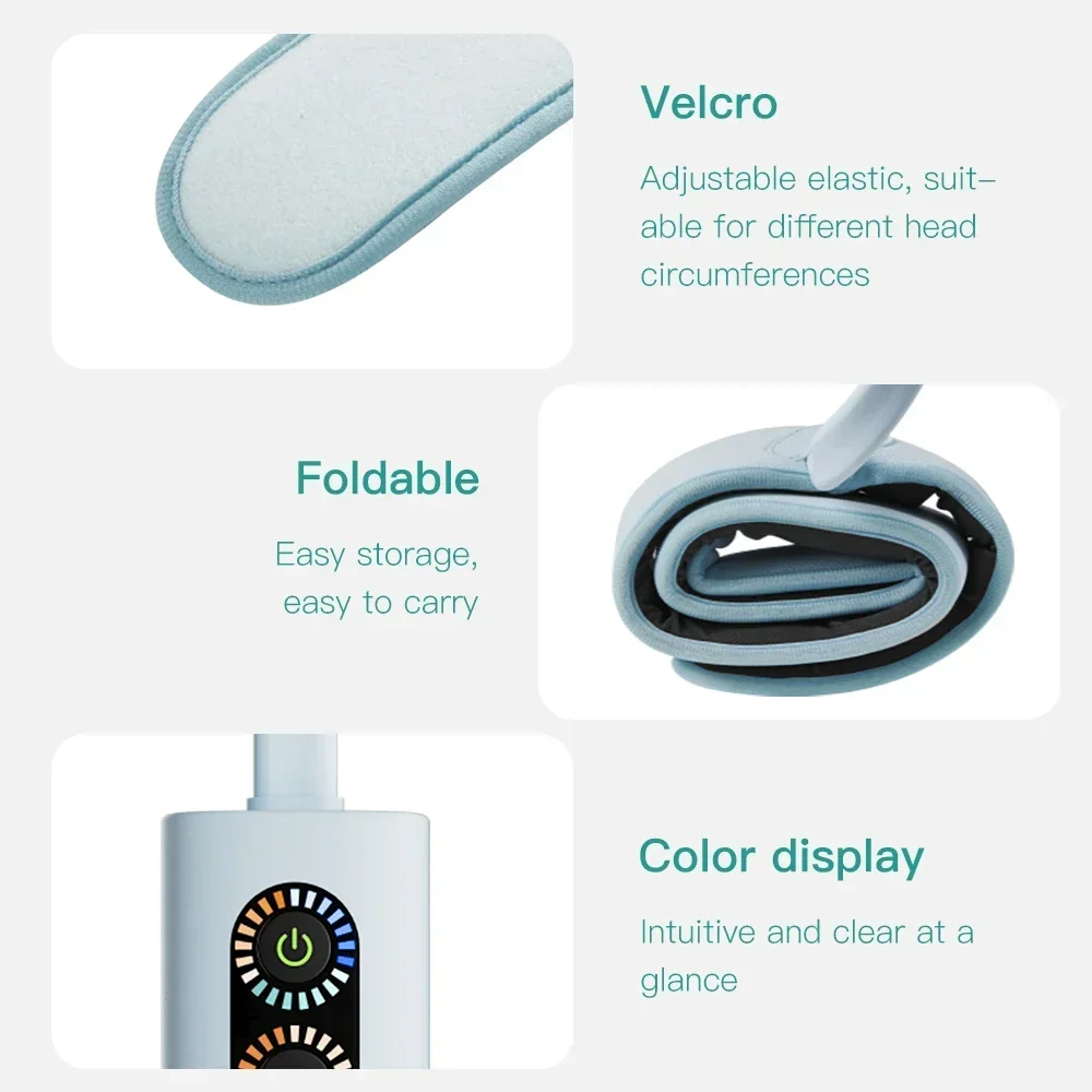Electric Head Massager Pressure Heating Headband Kneading Airbag Massage Head Skin Relaxation Massage Pain Relief Headache