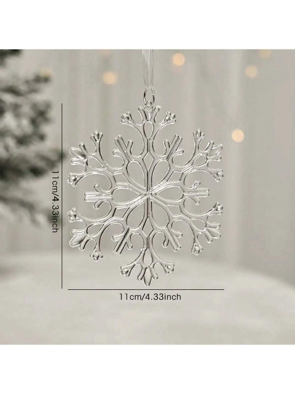 Weihnachtsbaum Dekoration Kristall Anhänger Weihnachtsschmuck Schneeflocke und Eiszapfen Weihnachten Hirsch Pentagramm Engel Ornament – Detail 4