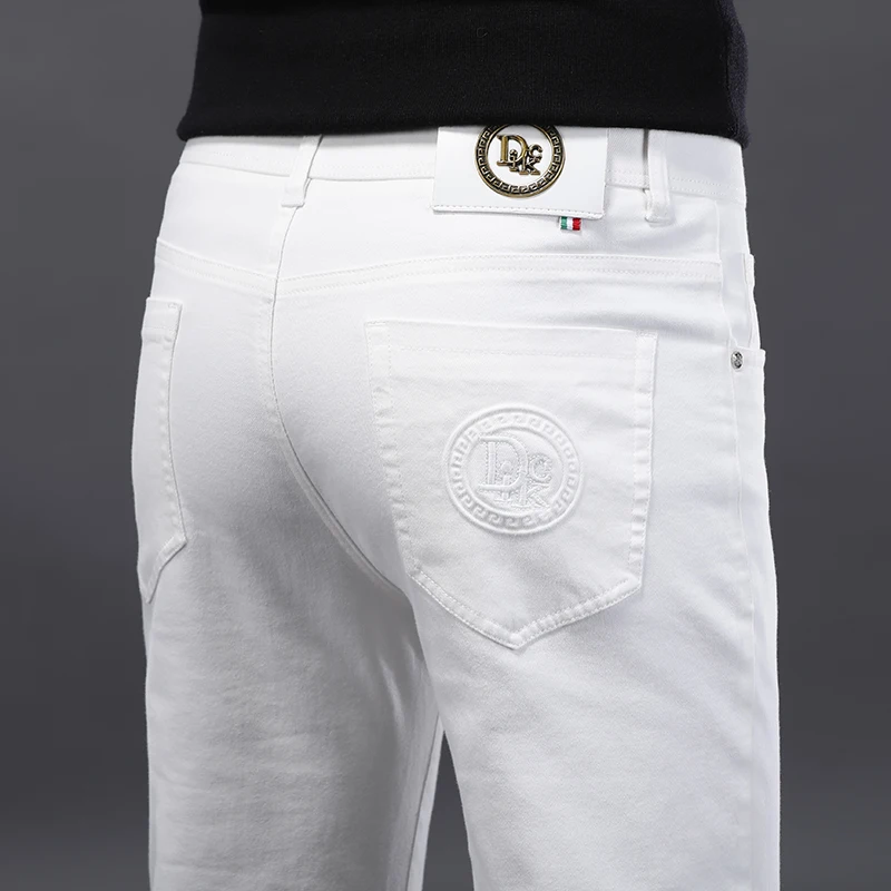 

New Town Men's Casual Straight Leg Jeans Elastic Comfortable Cotton Breathable Faionable for All Seasons Hong Kong Sle