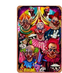 Killer Klowns dallo spazio esterno 1998 segni di decorazioni per la casa targhe in metallo Vintage targhe in metallo divertenti segni di latta 20.32x30.48 cm