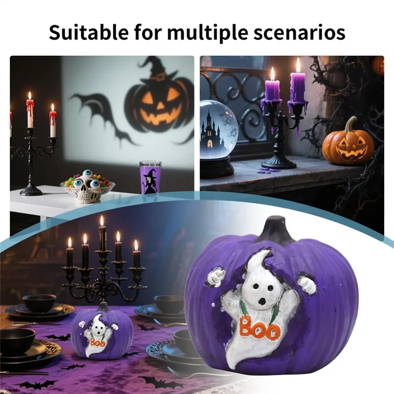 لقضاء عطلة الهالوين زينة الراتنج النحت اليقطين شبح زخرفة الفن للمنزل مكتب الحفلات الداخلية #5