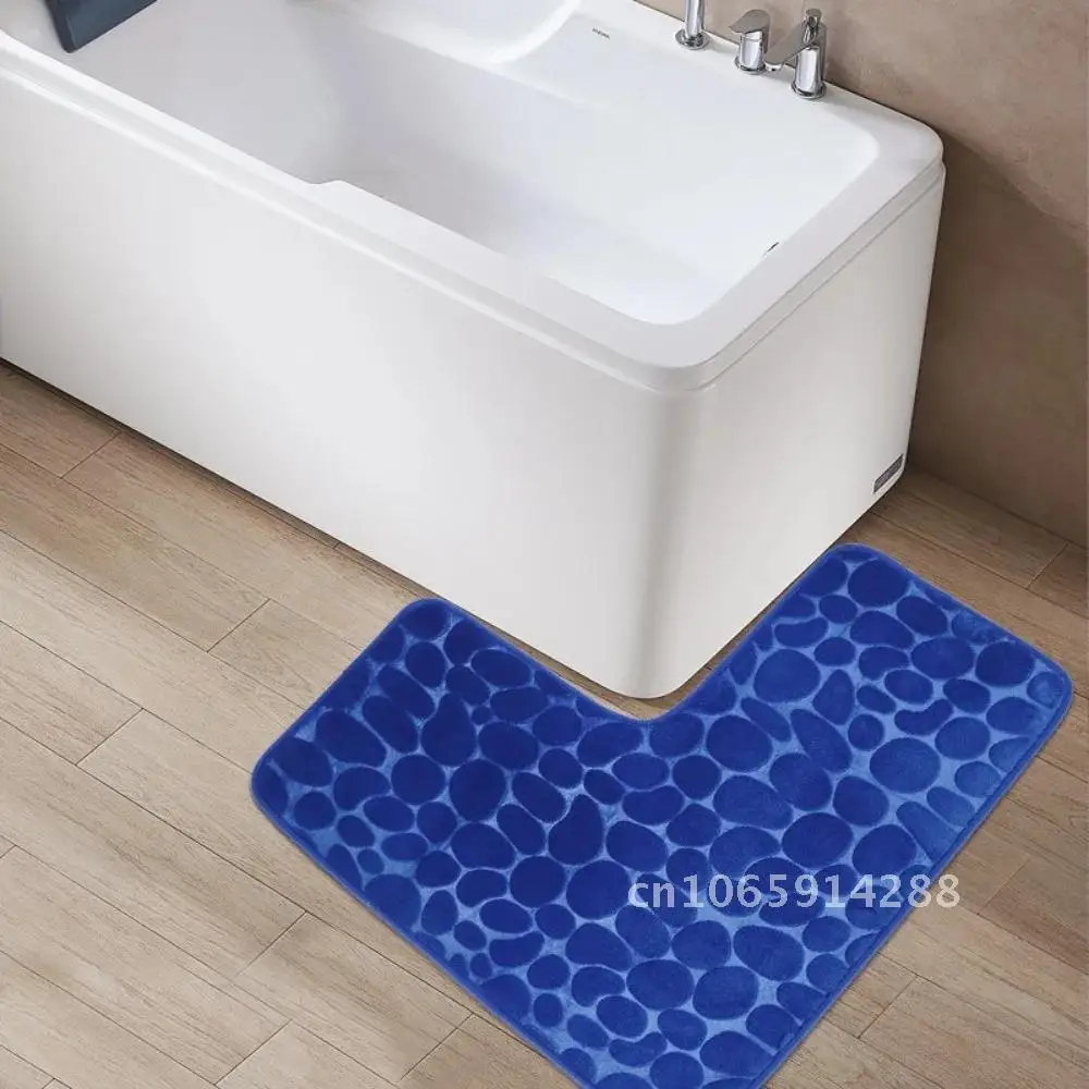 

Anti Rug L-Shaped Bath Mat Non Slip Corner Shower Mat Mat Memory Cotton Absorbent Soft and Slip Bathroom Color Bathroom Solid