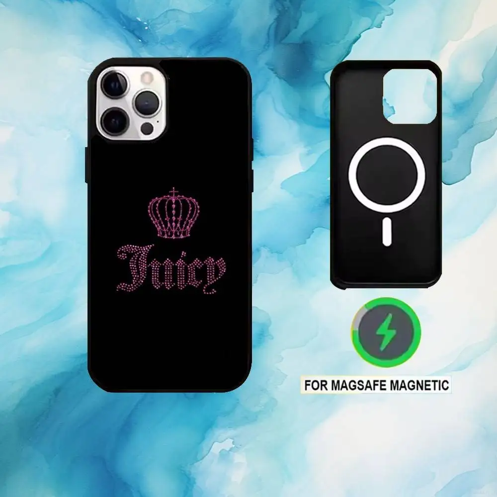 Etui na telefon Juicy Couture z motywem panterki, tapeta, do iPhone 17, 16, 15, 14, 13, 12, 11 Plus, Pro Max, magnetyczne, kompatybilne z ładowaniem bezprzewodowym MagSafe