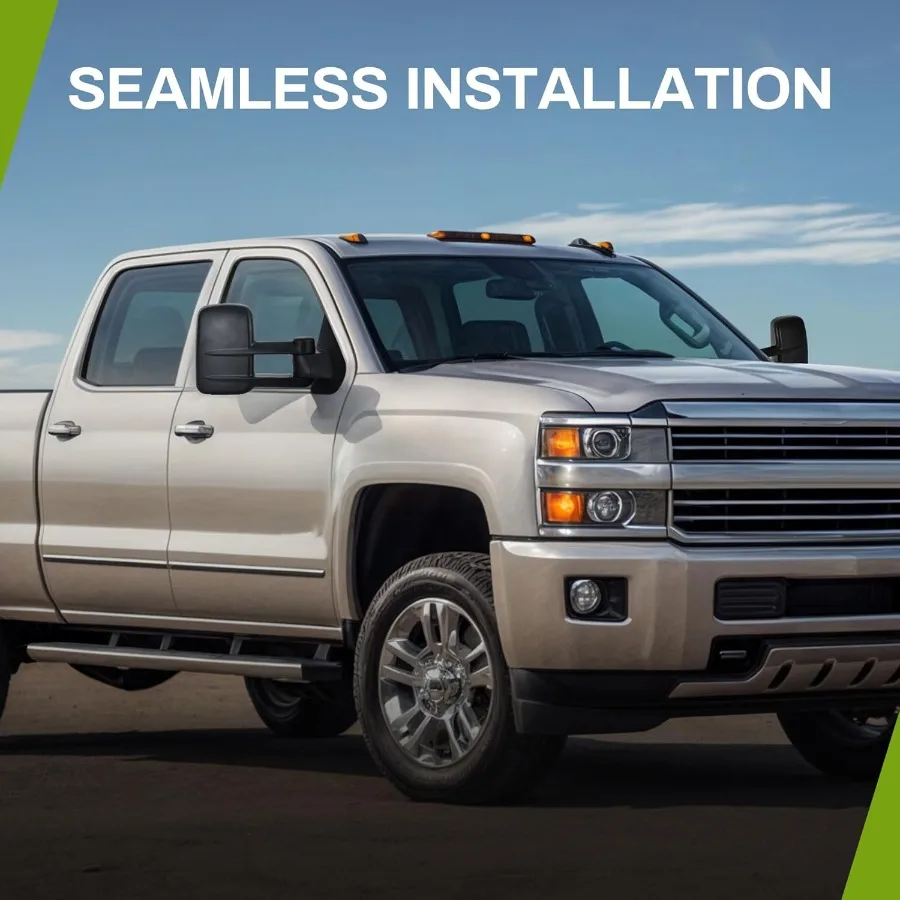 Abschleppspiegel, kompatibel mit 20142018 Chevy Silverado GMC Sierra 1500 Paar Set für 20152018 Silverado Sierra 2500 HD 3500 HD