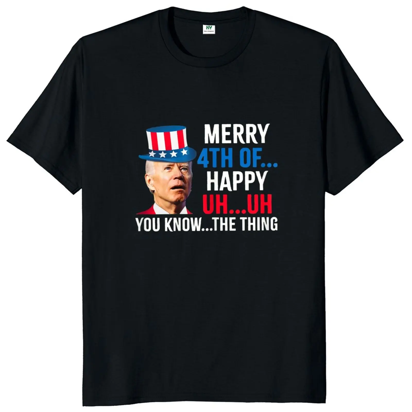 Joe Biden Confused Merry Happy 4th Of July T Shirt Sarcastic Funny Meme Classic Tee Tops For Men Women 100% Cotton Tshirt