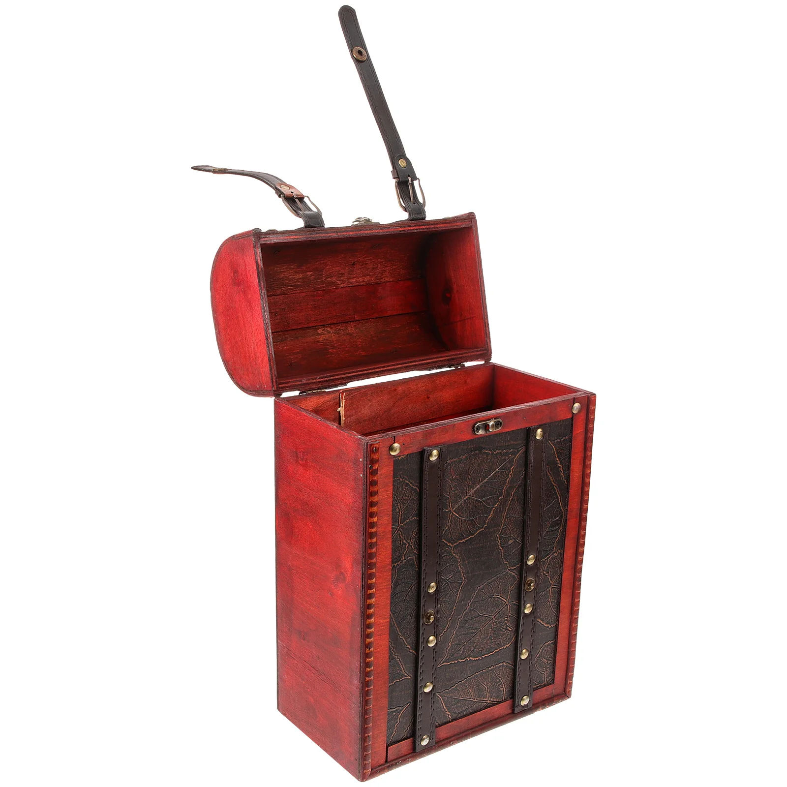 

Wooden Box for 2 Bottles Stylish Gift Packaging Red Liquor Holder Portable Strong Container Boxes