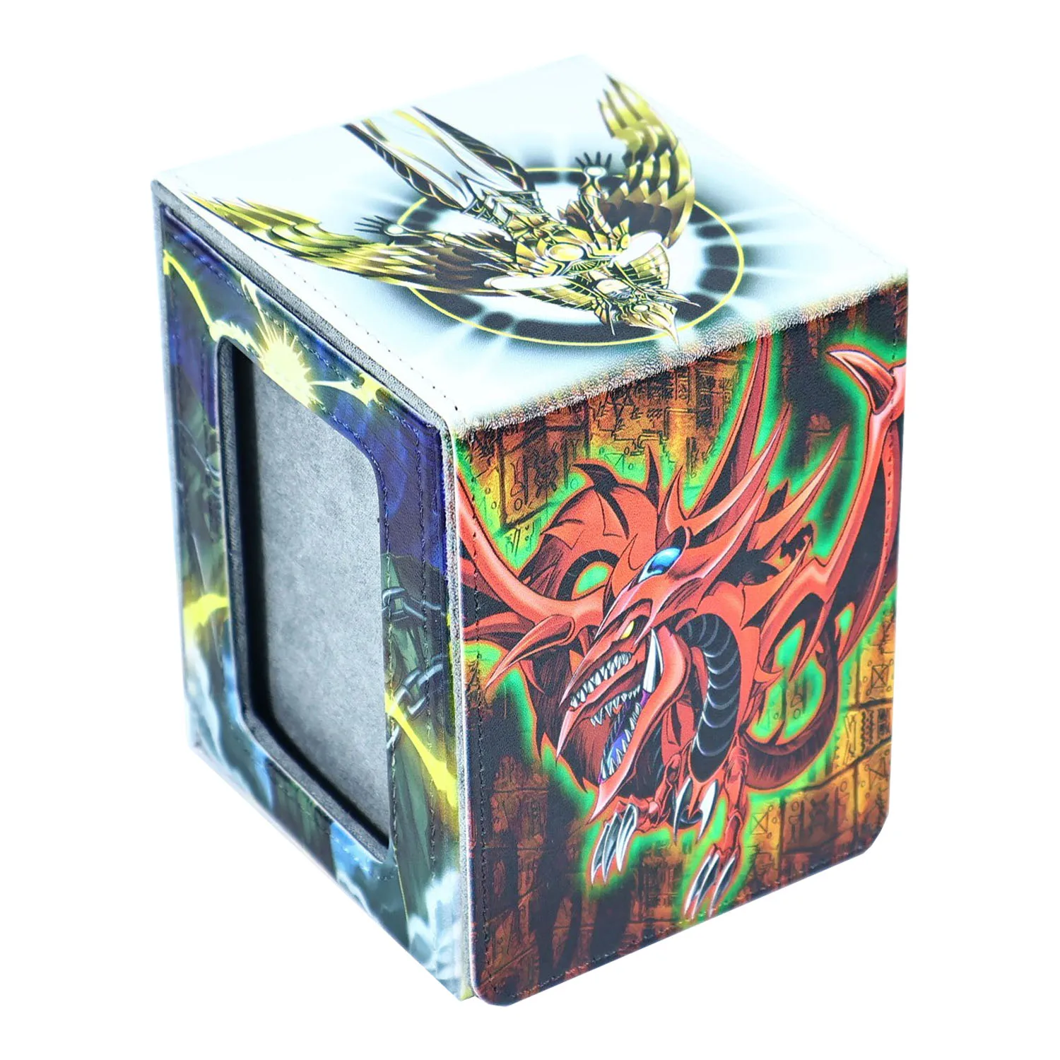 

Сделай сам: Yu-Gi-Oh! своими руками! Коробка для хранения карт YGO с изображением египетских богов, кожаная, с окошком, премиум-класса, подарок, игрушка