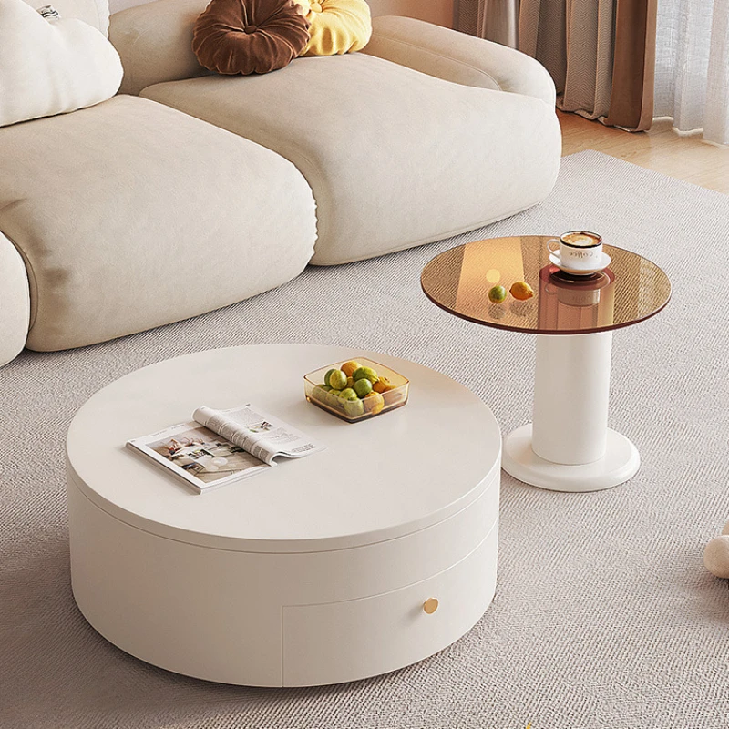 

Round size coffee table combination home living room with several small-sized retractable TV cabinet coffee tables