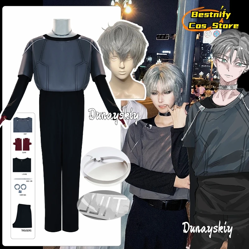 

Cosplay Alien Stage R6 Till Costume XS-3XL Unisex Outfit Wig Top Pants Ring Choker Tattoo Stickers Prop Full Set Role Play Suits