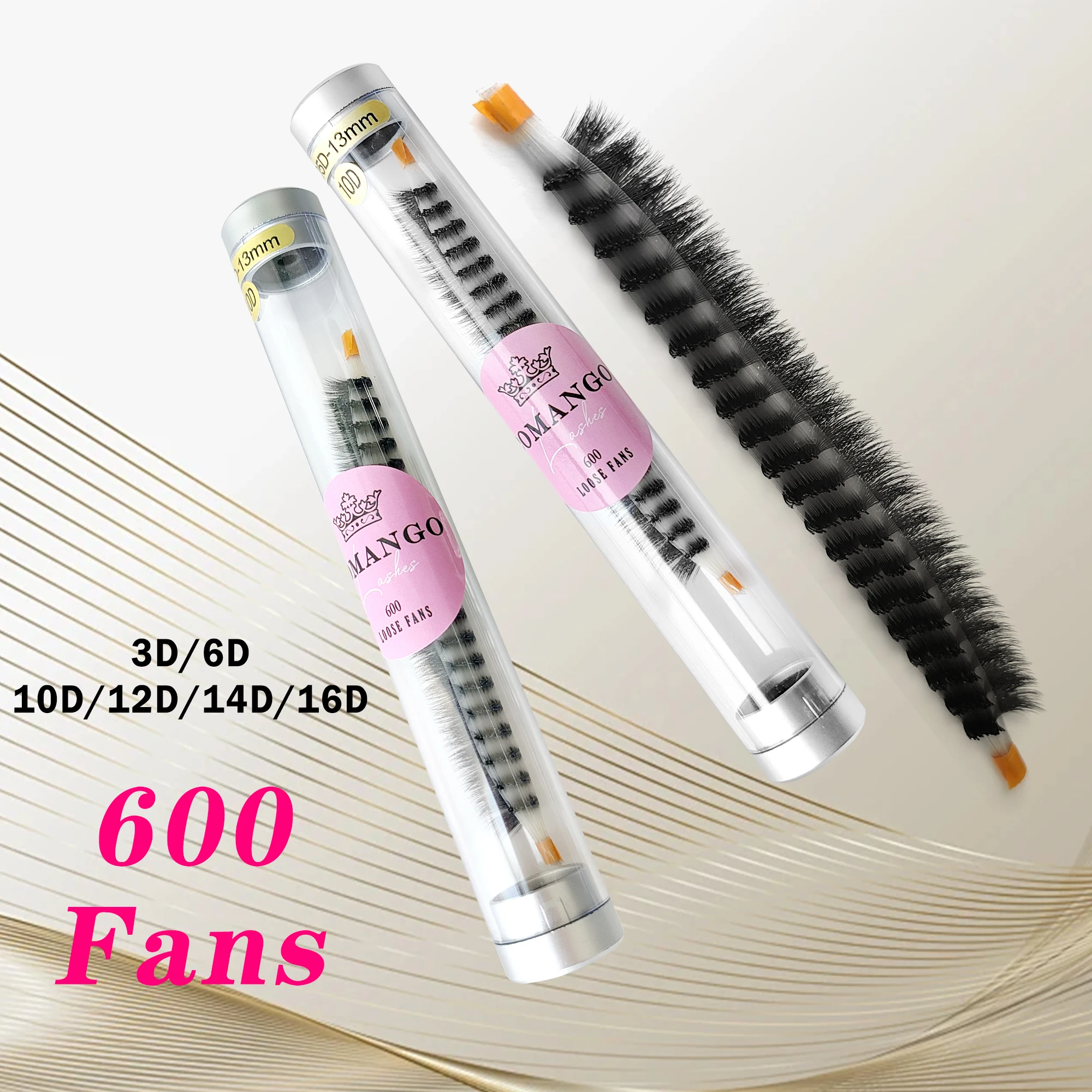CoMango Portable 600 Fans Premade Volume Fans 3d-16d Promade Hybrid False Lashes Cluster Bulk Eyelashes Extension Korean Makeup