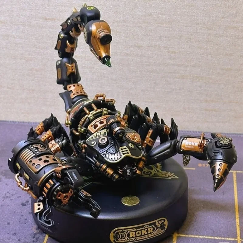 Rokr Hammerhead Shark 3d Puzzle Mechanical Species Cyberpunk Diy Handmade Assembly Toy Mecha Model Birthday Gift For Boys view 4