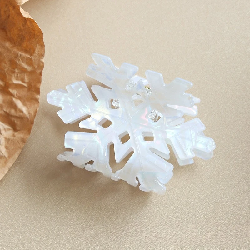 

NEW Winter Romantic Snowflake Acrylic Hair Claw Christmas Series Claw Clips Trendy Hair Clips Hair Accessories for Women Girls