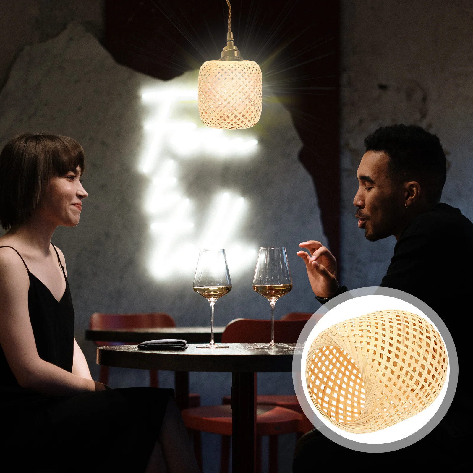 

Bamboo Lampshade Woven Light Cover for Desk Table Hanging Lamp Replacement Small Lamp Shades Decorative Warm Atmosphere