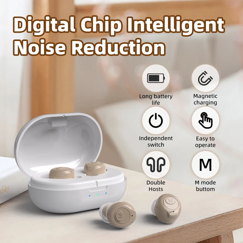 複数のノイズリダクションモードを備えた充電式補聴器、高齢者向けのポータブルサウンドアンプ