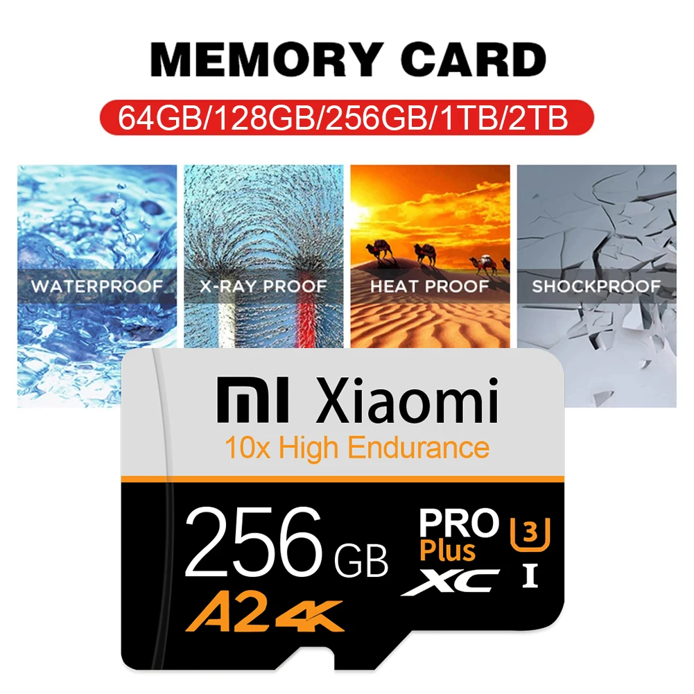 Scheda di memoria SD Xiaomi 2TB 1TB Classe 10 Scheda Micro SD ad alta velocità 1TB 512GB per Nintendo Switch PC Smart phone Scheda SD 128GB 256GB