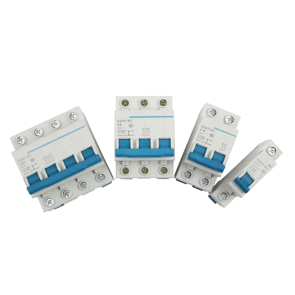DZ47-63 10A 16A 20A 25A 32A 63A 1P 2P 3P 4P التيار المتناوب 230 فولت 400 فولت قطاع دارة صغيرة MCB انقطاع التبديل قواطع المروحية