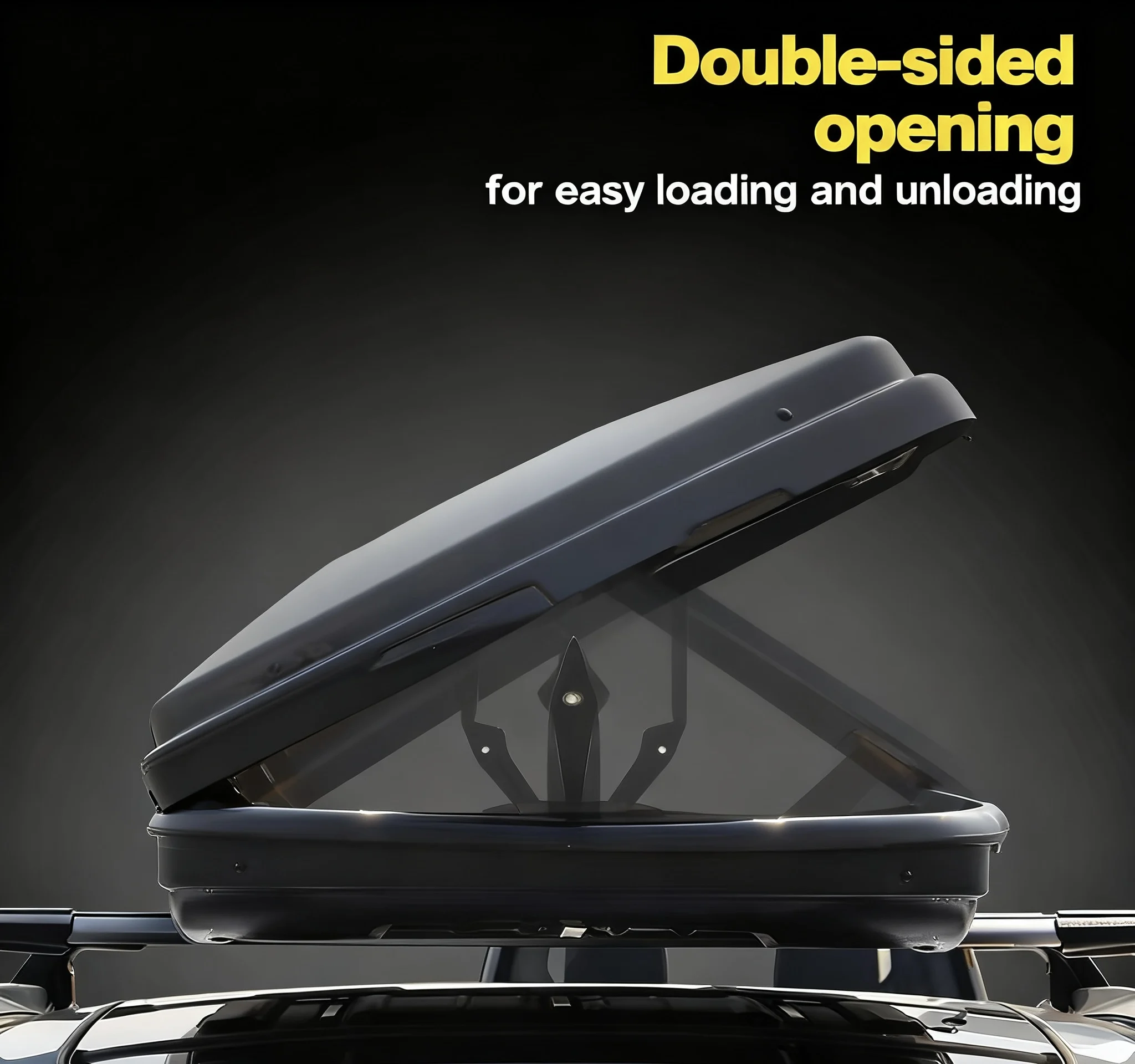 Universal ABS Car Roof Box SUV Rack with Dual Side Opening Entry Luxury Design Custom Color 300L-900L Capacity