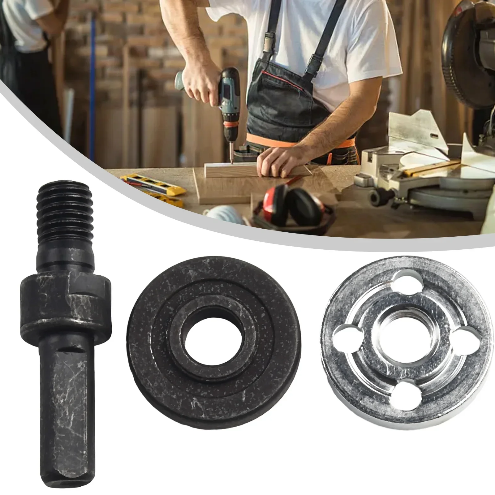 Imagem -03 - Broca Elétrica Biela Moedores Adaptador Aço Prata para Rebarbadora Acessórios 10 mm Preto