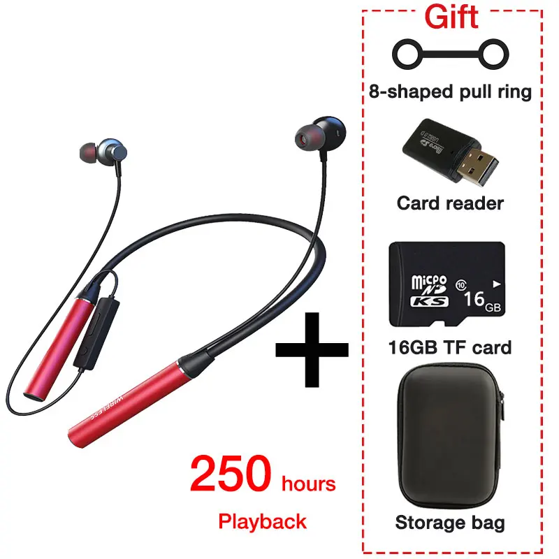 EARDECO 180-Stunden-Ausdauer Bluetooth-Kopfhörer Bass Drahtlose Kopfhörer mit Mikrofon Stereo-Kopfhörer mit Nackenbügel Sport-Headset TF-Karte 10