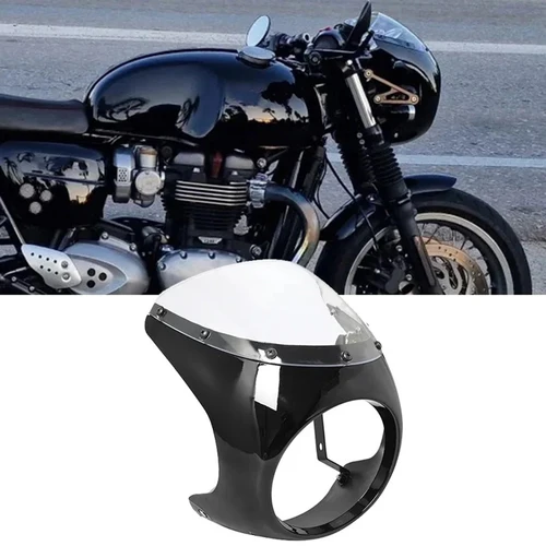 Imagen 2 del producto Para Harley Sportster Bobber Touring Honda motocicleta Universal Cafe Racer 7 pulgadas faro manillar carenado parabrisas Kits