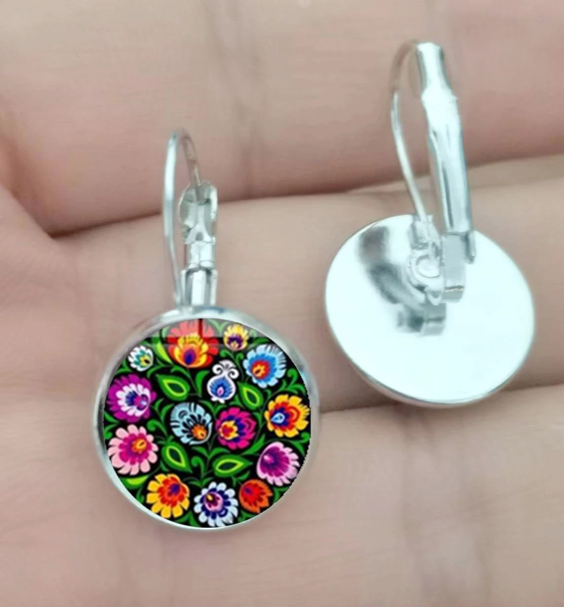 Polish Folk Art Pattern Earrings Fashion Jewelry Modern Paper-Cut Element Floral Earrings Girl