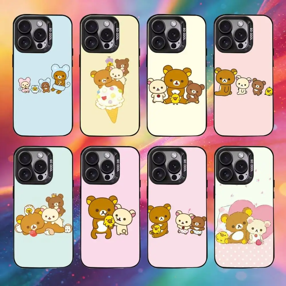 

Relax K-kuma R-Rilakkuma Phone Case For iPhone17, 16,15,14,13,12 Pro Max Black Candy Matte Shockproof Cover