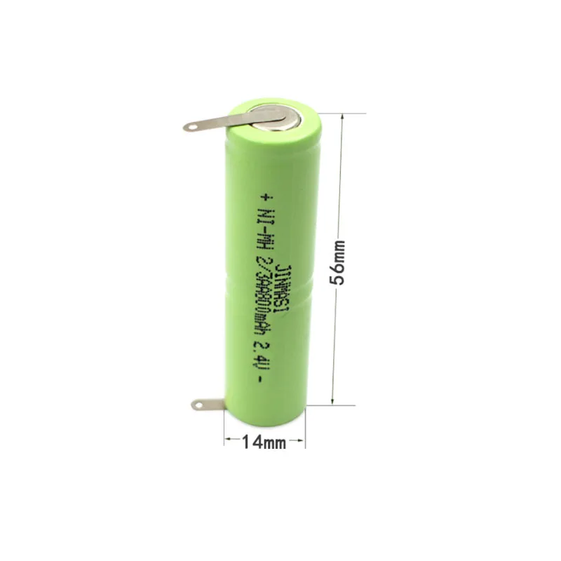 1-3 pz 800MAH 2.4V 2/3AA Ni-Mh pacco batteria Ni Mh cella con perni di saldatura per Philips HS308 HS9216 rasoio elettrico rasoio