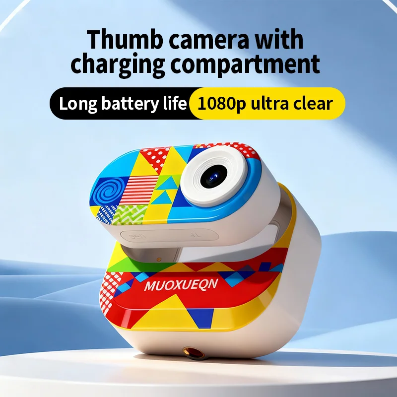 Mini Cámara Corporal 1080P, Tarjeta de 64 GB, Cámara de Acción Portátil con Estuche de Carga Magnético, Cámaras POV del Tamaño de un Pulgar con Soporte Magnético Portátil