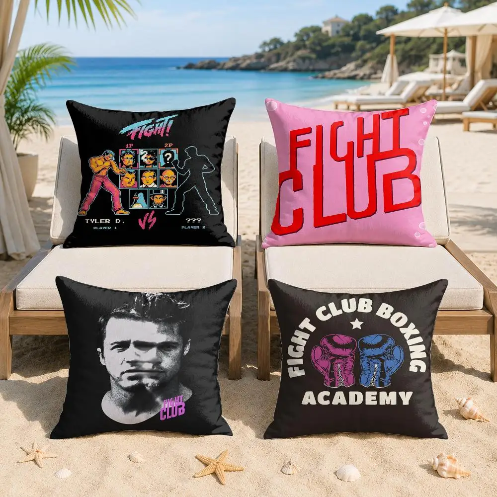 F-Fight Club Movie Cushion Cover Silky Short Plush Invisible Zipper Dustproof Sofa Pillow Case For Home Decor