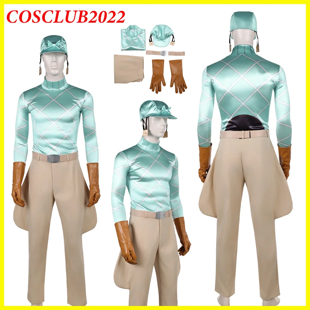 

Костюм для косплея Диего Брандо: шляпа, рубашка, брюки, перчатки, аниме JOJO, мужская одежда для ролевых игр, наряды для Хэллоуина, карнавала, вечеринки, мужской костюм