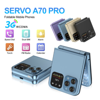 HOT SALE SERVO A70 PRO 3G Foldable Phone Speed Dial Auto Call Record Flashlight Blacklist 2 SIM Card 2.6inch Flip Phone FM Radio