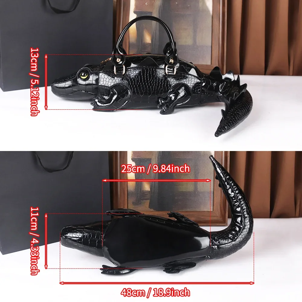 The Unique and Creative Crocodile-Shaped Women's Bag, an American Hot Girl Hand-Held Crossbody Bag, Has a Niche Design Sense