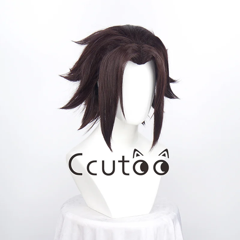 Yoh Asakura คอสเพลย์วิกผมอะนิเมะ SHAMAN KING สีน้ําตาลสั้นสังเคราะห์ผมทนความร้อนฮาโลวีนเล่นบทบาท + หมวกวิกผม