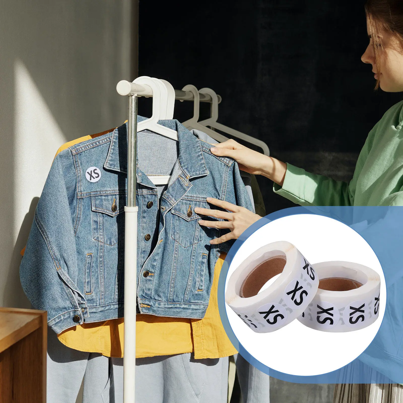 

2 Rolls Clothing Size Round Sticker Label Practical Self-Adhesive Multi-Functional Sufficient Quantity For Gloves Hats