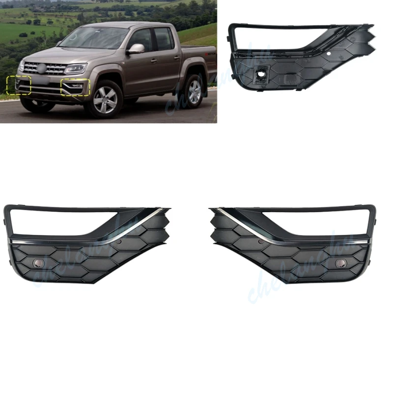 

Рамка противотуманной фары переднего бампера для VW Amarok 2017, крышка противотуманной фары, черная решетка, автомобильные аксессуары 2H6898489A 2H6898490A