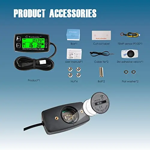 Imagem -06 - Display Digital Backlights para Trator de Gramado Hour Meter Medidor de Temperatura do Motor Alert Rpm e Temp Compressor Gerador Snowm