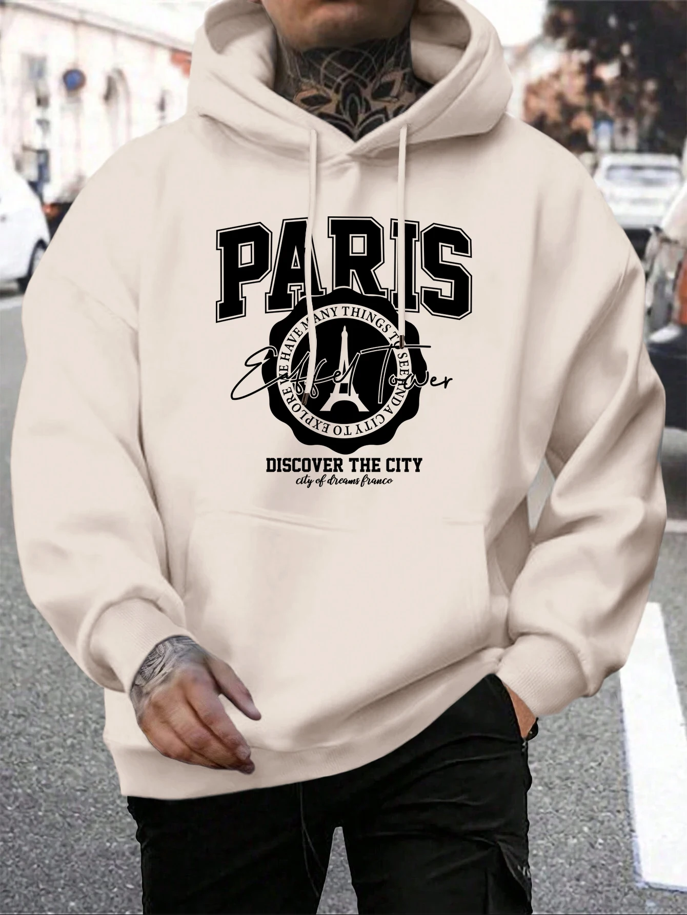 Whiskey Castle Print Men\'S Hoodies Fashion Fur-Liner Hoodie Warm Fleece S-Xxl Hoody Man Autumn High Quality Clothes