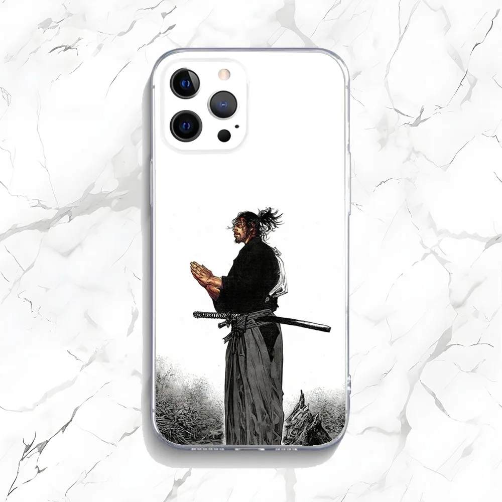 Vagabond Miyamoto Musashi Phone Case For iPhone 16,15,14,13,12,11 Plus,Pro,Max,XR,XS,X,7,8 Plus,SE,Mini Transparent Shell