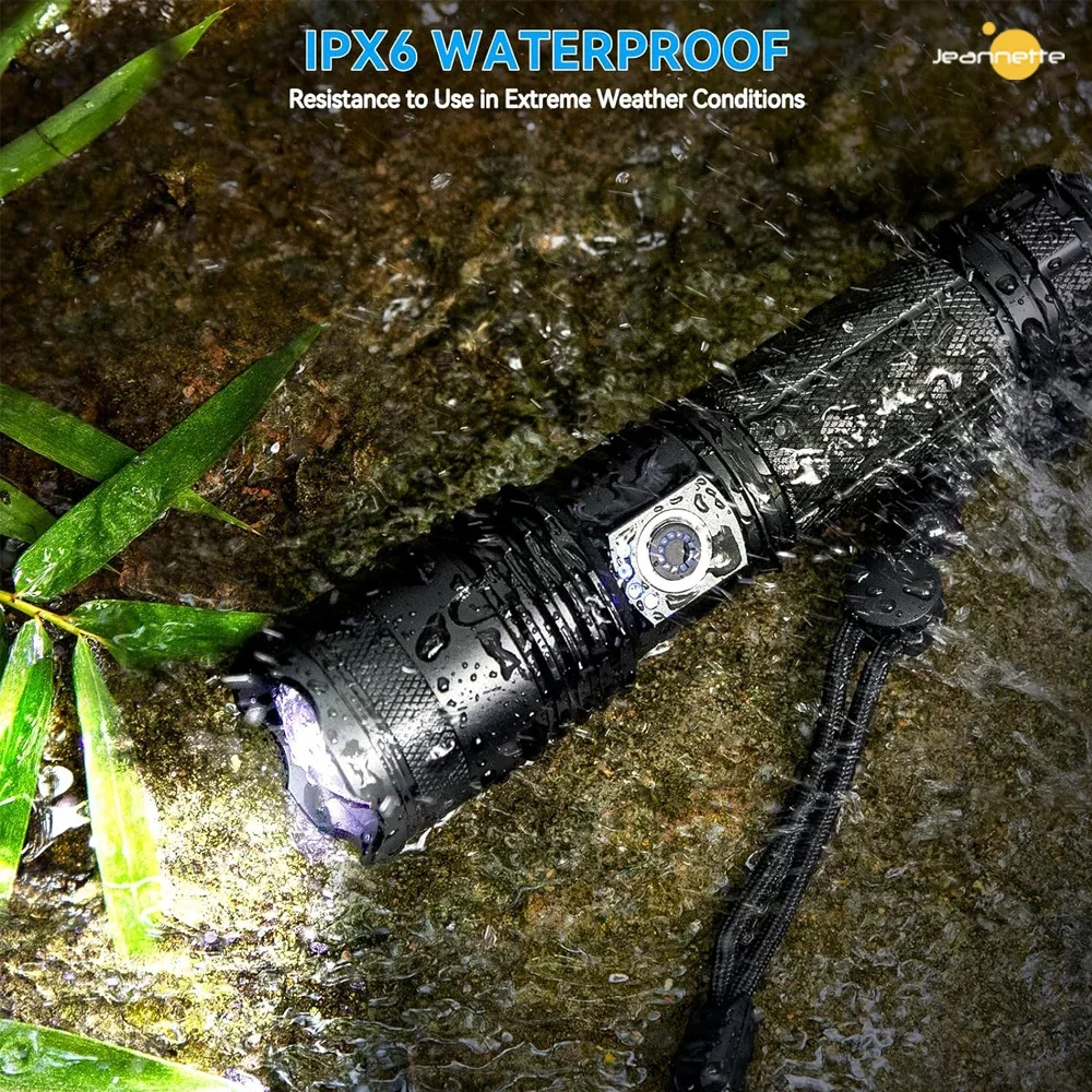 X92 Strong Light Flashlight USB Charging Telescopic Focusing Super Bright Long Range Shooting X71 Aluminum Alloy Flashlight