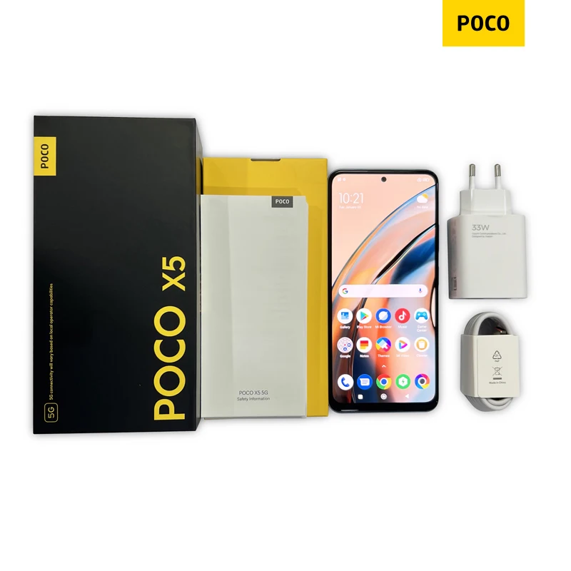 Versi Global POCO X5 5G 128GB/256GB ponsel 120Hz AMOLED DotDisplay Snapdragon 695 NFC 33W pengisian daya Cepat Kamera 48MP