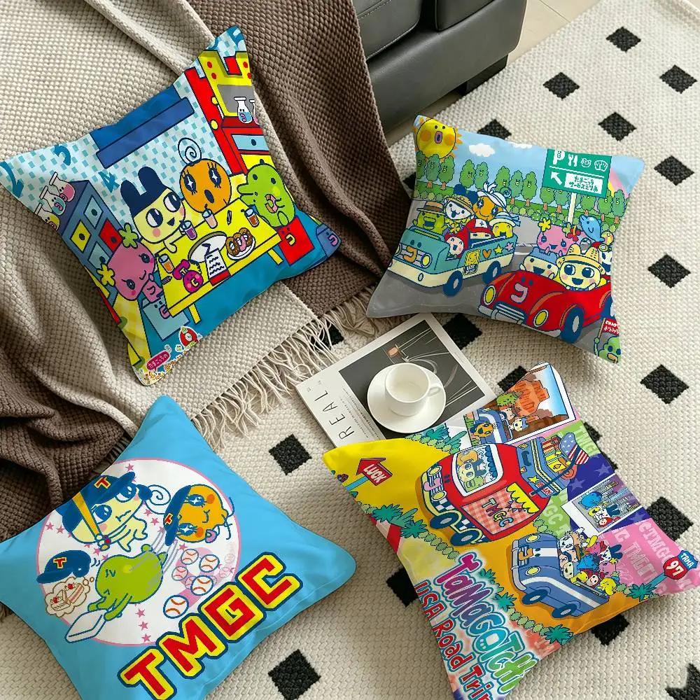 Tamagotchi Cut Friend Cushion Cover Pillowcase Upholstery Sofa Throw Pillow Home Decor Pillowcas