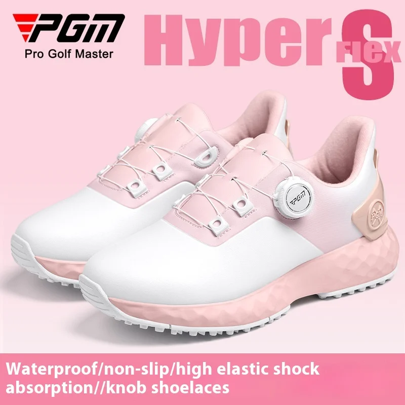 

PGM Cherry Blossom Golf Shoes Women's shoes Waterproof sports shoes Non-slip lightweight knob comfortable cushioning No spikes