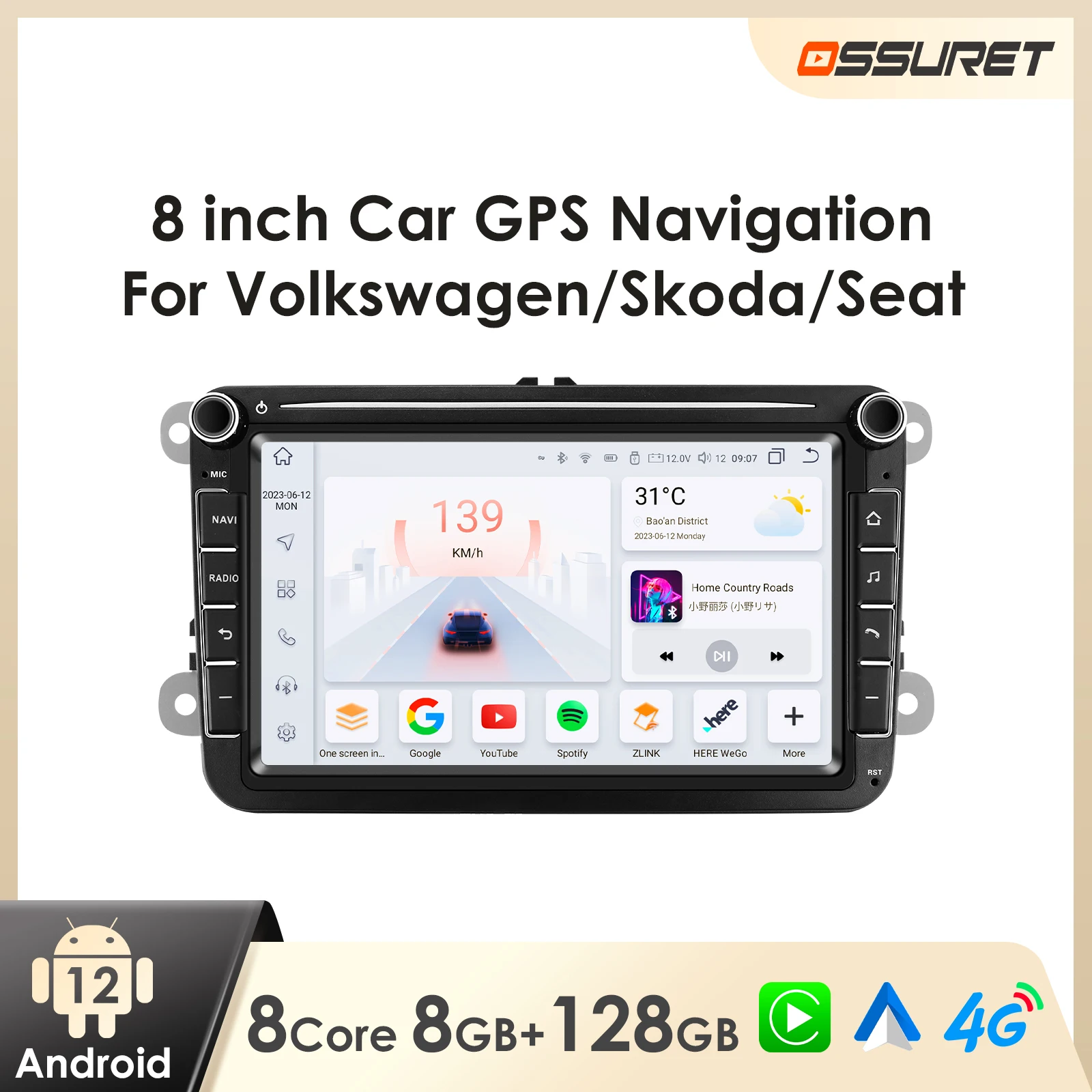 8 INCH Android Car Multimedia for Volkswagen VW GOLF 5 POLO 6 Passat B6 Touran Scirocco Caddy Jetta Amarok Skoda Carplay Player