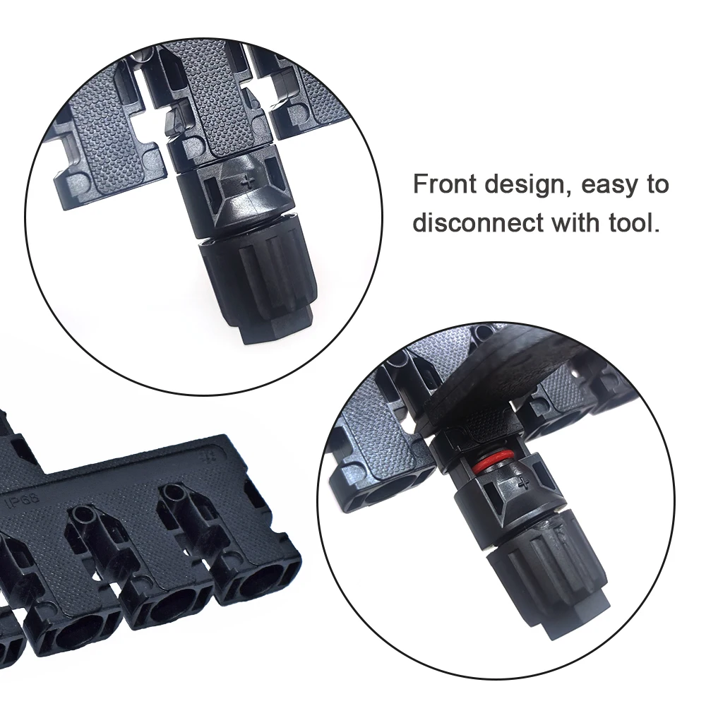 Solar Panel Connector 4T Branch MMMMF+FFFFM Y Adapter Coupler Combiner Weatherability for System Parallel Connection