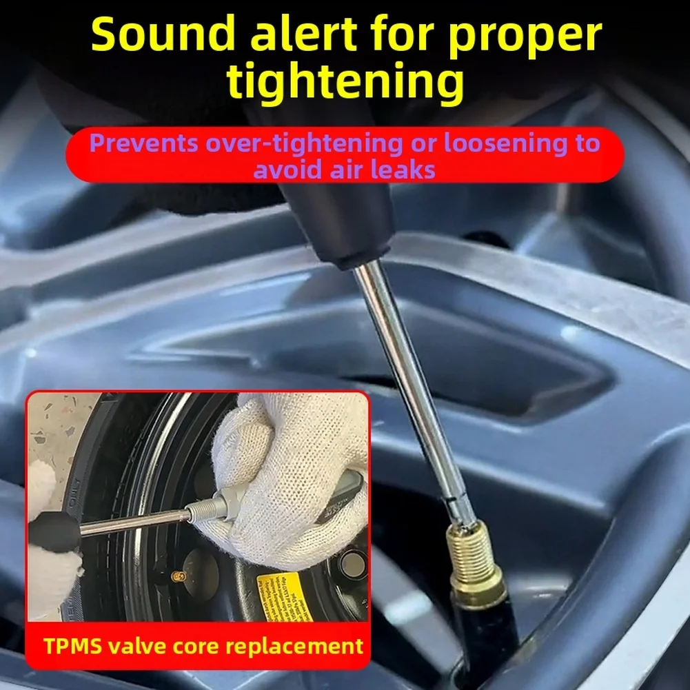 Torque Wrench Valve Core Tool for Tire Valve Repair on For Cars Motorcycles Bicycles with Ends and Precise Torque