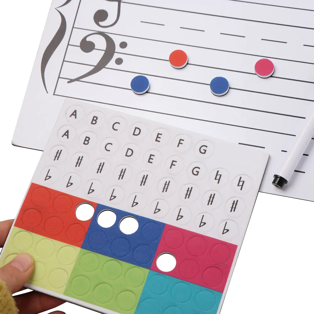Writing Music Score Whiteboard Reusable Practice Music Teaching Tool Dry Wipe Erasable Magnetic Music Notes Stickers School